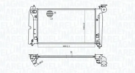 Kühler, Motorkühlung MAGNETI MARELLI 350213175800 Bild Kühler, Motorkühlung MAGNETI MARELLI 350213175800