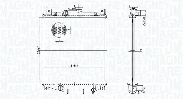 Kühler, Motorkühlung MAGNETI MARELLI 350213178400