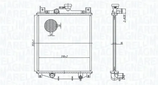 Kühler, Motorkühlung MAGNETI MARELLI 350213178400 Bild Kühler, Motorkühlung MAGNETI MARELLI 350213178400