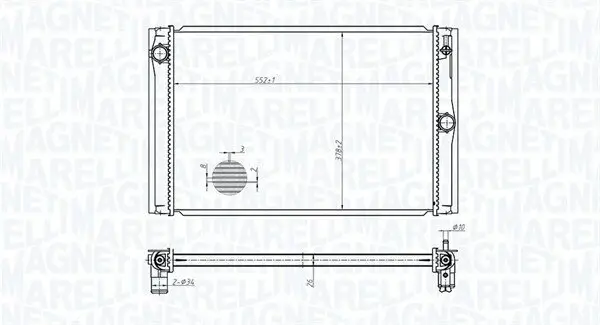 Kühler, Motorkühlung MAGNETI MARELLI 350213178600 Bild Kühler, Motorkühlung MAGNETI MARELLI 350213178600