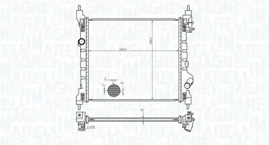 Kühler, Motorkühlung MAGNETI MARELLI 350213178800 Bild Kühler, Motorkühlung MAGNETI MARELLI 350213178800