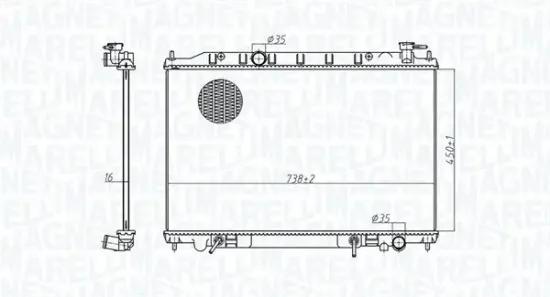 Kühler, Motorkühlung MAGNETI MARELLI 350213179200 Bild Kühler, Motorkühlung MAGNETI MARELLI 350213179200