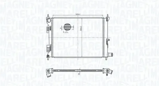 Kühler, Motorkühlung MAGNETI MARELLI 350213179500 Bild Kühler, Motorkühlung MAGNETI MARELLI 350213179500