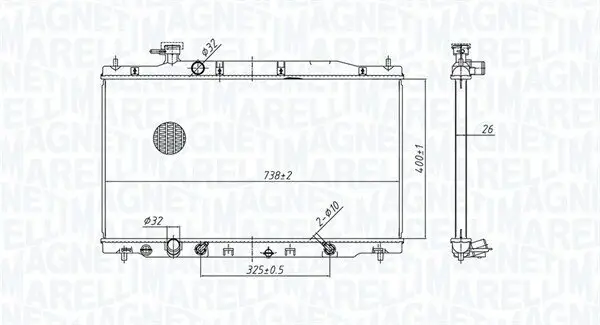 Kühler, Motorkühlung MAGNETI MARELLI 350213179900