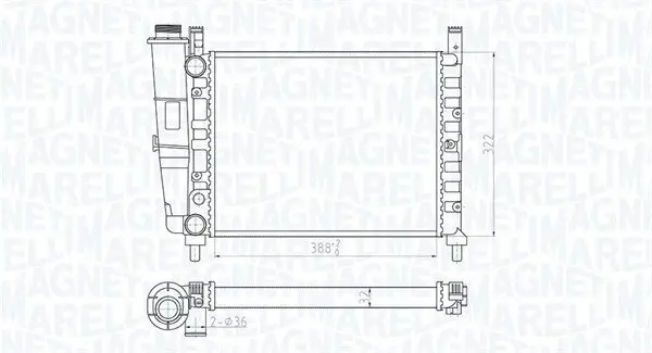 Kühler, Motorkühlung MAGNETI MARELLI 350213180200
