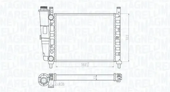 Kühler, Motorkühlung MAGNETI MARELLI 350213180200 Bild Kühler, Motorkühlung MAGNETI MARELLI 350213180200