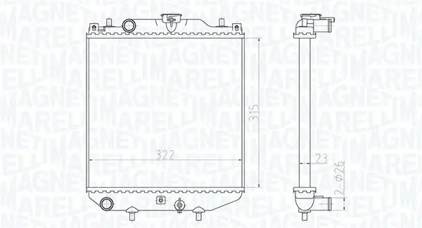 Kühler, Motorkühlung MAGNETI MARELLI 350213180300