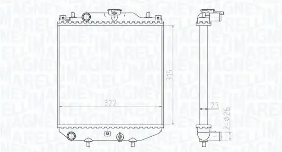 Kühler, Motorkühlung MAGNETI MARELLI 350213180300 Bild Kühler, Motorkühlung MAGNETI MARELLI 350213180300