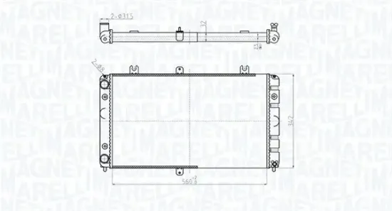 Kühler, Motorkühlung MAGNETI MARELLI 350213181400 Bild Kühler, Motorkühlung MAGNETI MARELLI 350213181400