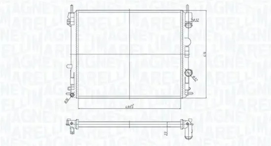 Kühler, Motorkühlung MAGNETI MARELLI 350213182200 Bild Kühler, Motorkühlung MAGNETI MARELLI 350213182200