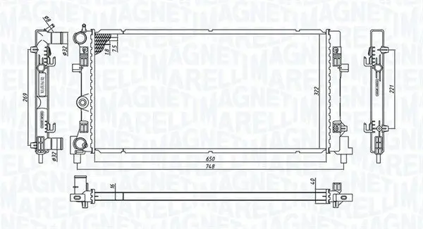 Kühler, Motorkühlung MAGNETI MARELLI 350213182300