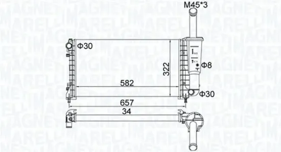 Kühler, Motorkühlung MAGNETI MARELLI 350213183700 Bild Kühler, Motorkühlung MAGNETI MARELLI 350213183700