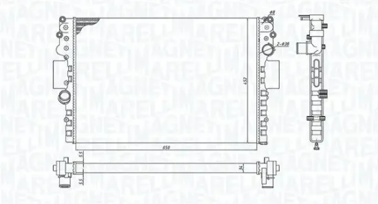 Kühler, Motorkühlung MAGNETI MARELLI 350213183800 Bild Kühler, Motorkühlung MAGNETI MARELLI 350213183800