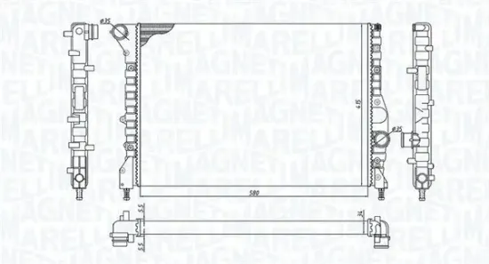 Kühler, Motorkühlung MAGNETI MARELLI 350213184200 Bild Kühler, Motorkühlung MAGNETI MARELLI 350213184200