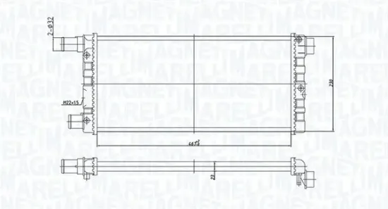 Kühler, Motorkühlung MAGNETI MARELLI 350213185200 Bild Kühler, Motorkühlung MAGNETI MARELLI 350213185200