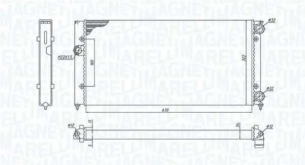 Kühler, Motorkühlung MAGNETI MARELLI 350213185300
