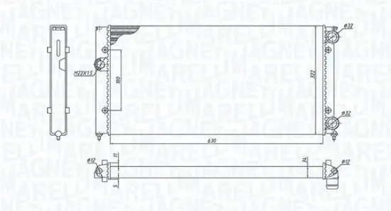 Kühler, Motorkühlung MAGNETI MARELLI 350213185300 Bild Kühler, Motorkühlung MAGNETI MARELLI 350213185300