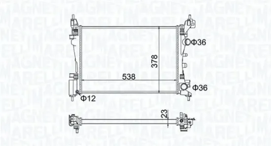 Kühler, Motorkühlung MAGNETI MARELLI 350213186700 Bild Kühler, Motorkühlung MAGNETI MARELLI 350213186700