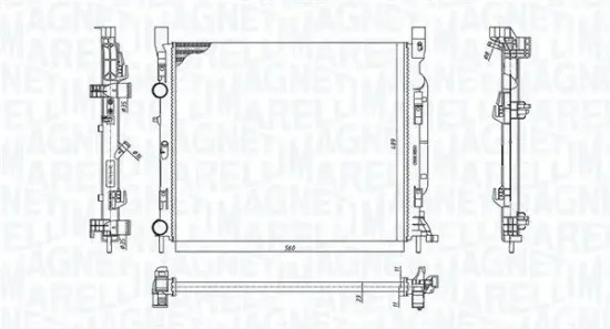 Kühler, Motorkühlung MAGNETI MARELLI 350213186900 Bild Kühler, Motorkühlung MAGNETI MARELLI 350213186900