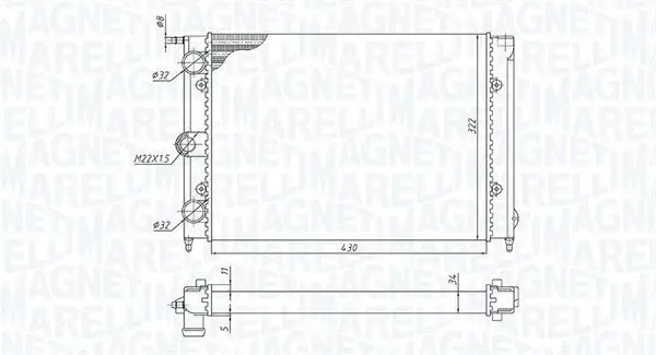 Kühler, Motorkühlung MAGNETI MARELLI 350213187300