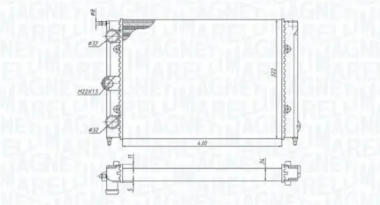 Kühler, Motorkühlung MAGNETI MARELLI 350213187300 Bild Kühler, Motorkühlung MAGNETI MARELLI 350213187300