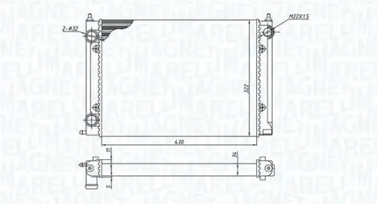 Kühler, Motorkühlung MAGNETI MARELLI 350213187400 Bild Kühler, Motorkühlung MAGNETI MARELLI 350213187400