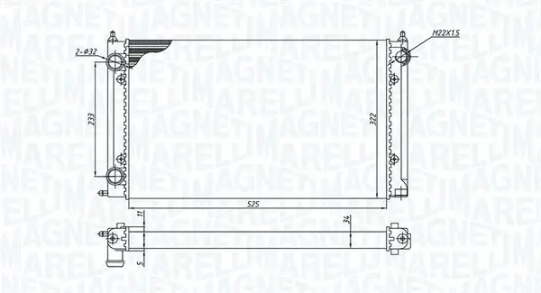 Kühler, Motorkühlung MAGNETI MARELLI 350213187500 Bild Kühler, Motorkühlung MAGNETI MARELLI 350213187500