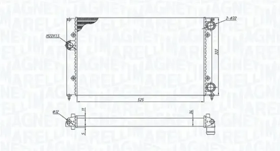 Kühler, Motorkühlung MAGNETI MARELLI 350213187600 Bild Kühler, Motorkühlung MAGNETI MARELLI 350213187600