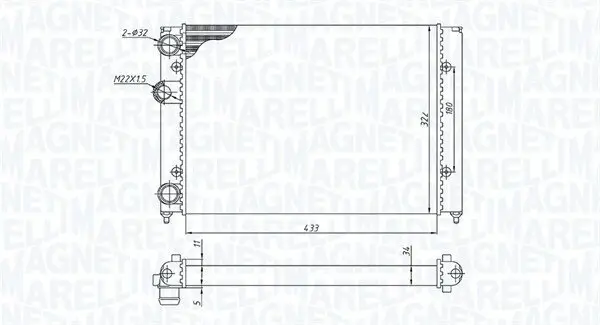 Kühler, Motorkühlung MAGNETI MARELLI 350213187700