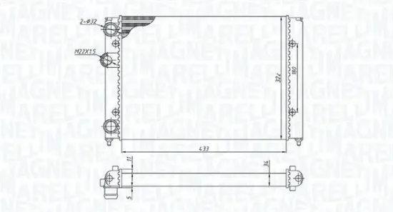 Kühler, Motorkühlung MAGNETI MARELLI 350213187700 Bild Kühler, Motorkühlung MAGNETI MARELLI 350213187700