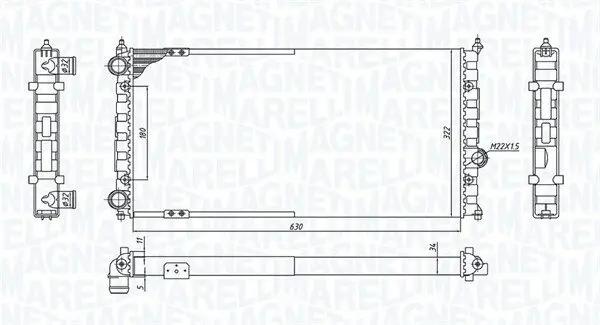 Kühler, Motorkühlung MAGNETI MARELLI 350213187800