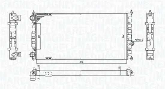 Kühler, Motorkühlung MAGNETI MARELLI 350213187800 Bild Kühler, Motorkühlung MAGNETI MARELLI 350213187800