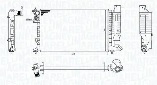 Kühler, Motorkühlung MAGNETI MARELLI 350213188400 Bild Kühler, Motorkühlung MAGNETI MARELLI 350213188400