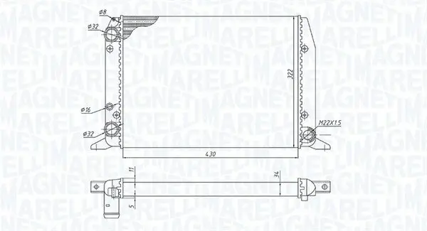 Kühler, Motorkühlung MAGNETI MARELLI 350213188800