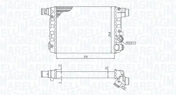 Kühler, Motorkühlung MAGNETI MARELLI 350213188900