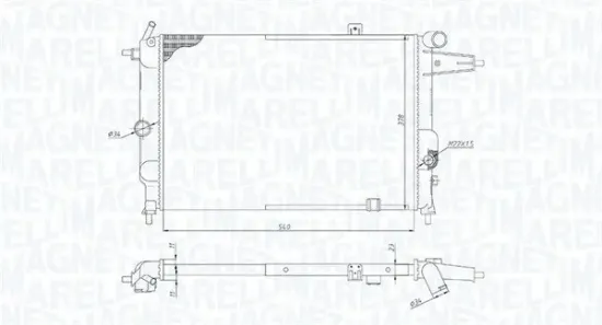 Kühler, Motorkühlung MAGNETI MARELLI 350213189800 Bild Kühler, Motorkühlung MAGNETI MARELLI 350213189800
