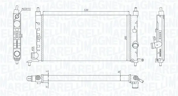 Kühler, Motorkühlung MAGNETI MARELLI 350213190400