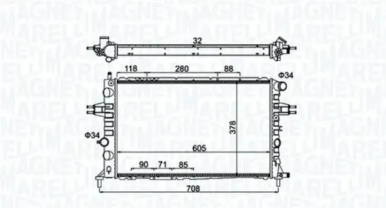 Kühler, Motorkühlung MAGNETI MARELLI 350213192300 Bild Kühler, Motorkühlung MAGNETI MARELLI 350213192300