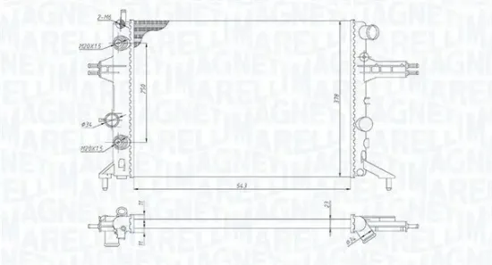 Kühler, Motorkühlung MAGNETI MARELLI 350213192800 Bild Kühler, Motorkühlung MAGNETI MARELLI 350213192800