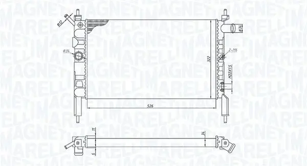 Kühler, Motorkühlung MAGNETI MARELLI 350213193800