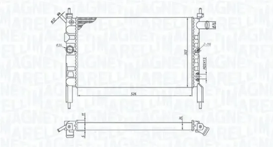 Kühler, Motorkühlung MAGNETI MARELLI 350213193800 Bild Kühler, Motorkühlung MAGNETI MARELLI 350213193800