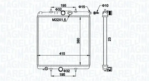 Kühler, Motorkühlung MAGNETI MARELLI 350213194100