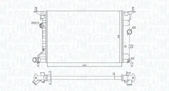 Kühler, Motorkühlung MAGNETI MARELLI 350213194800 Bild Kühler, Motorkühlung MAGNETI MARELLI 350213194800