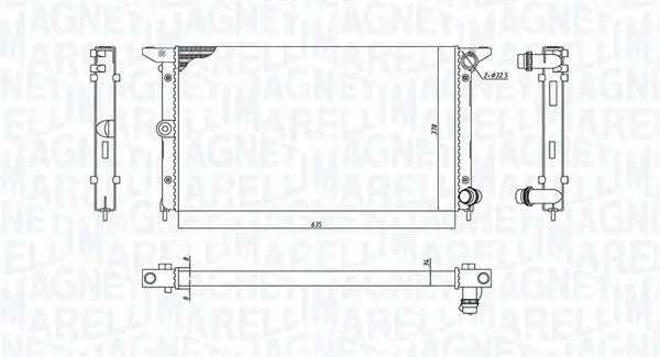 Kühler, Motorkühlung MAGNETI MARELLI 350213194900