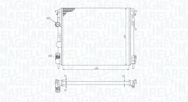 Kühler, Motorkühlung MAGNETI MARELLI 350213195200