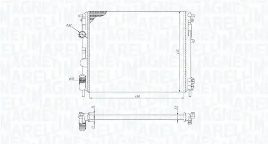 Kühler, Motorkühlung MAGNETI MARELLI 350213195200 Bild Kühler, Motorkühlung MAGNETI MARELLI 350213195200