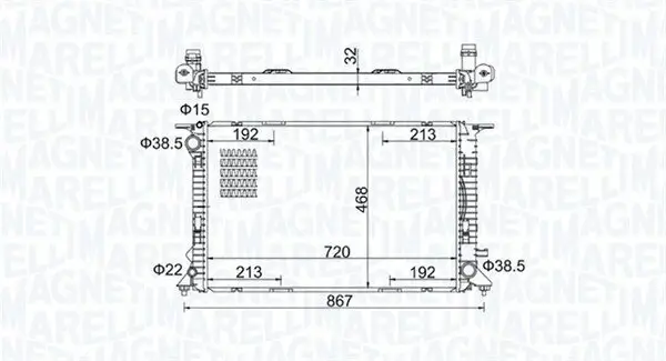 Kühler, Motorkühlung MAGNETI MARELLI 350213195800