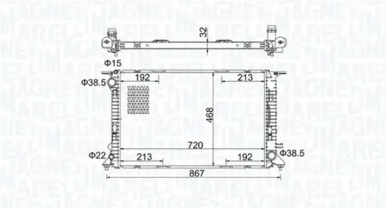 Kühler, Motorkühlung MAGNETI MARELLI 350213195800 Bild Kühler, Motorkühlung MAGNETI MARELLI 350213195800