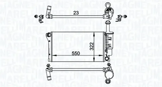 Kühler, Motorkühlung MAGNETI MARELLI 350213196200 Bild Kühler, Motorkühlung MAGNETI MARELLI 350213196200