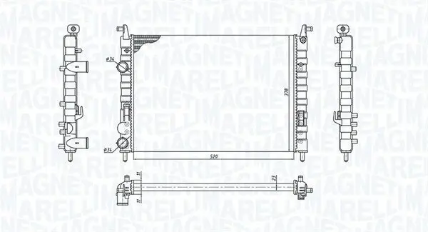 Kühler, Motorkühlung MAGNETI MARELLI 350213196300